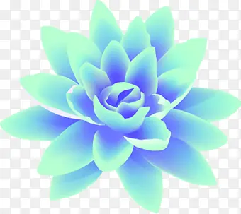 蓝色唯美卡通花朵分层设计