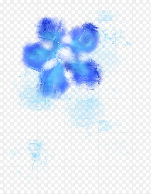 蓝色墨迹花朵唯美