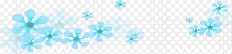 蓝色手绘花朵装饰