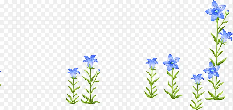手绘彩绘合成蓝色的花朵