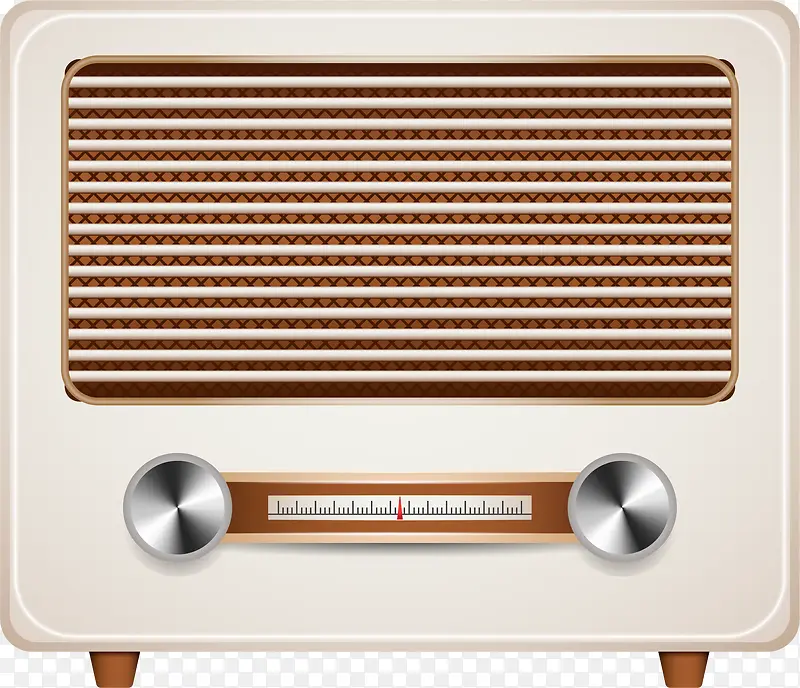 矢量手绘复古收音机