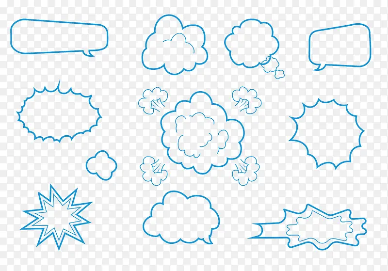 手绘云朵对话框矢量元素