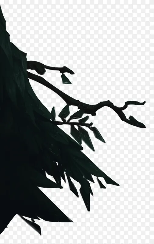 黑色水墨树枝