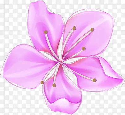 粉色彩绘花朵装饰素材