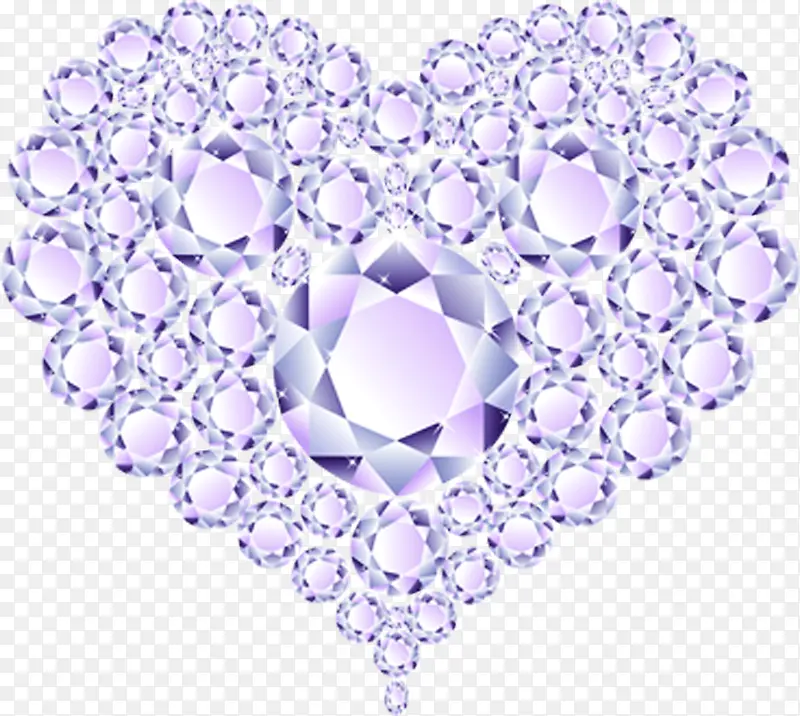 紫色浪漫璀璨心形婚礼请柬素材