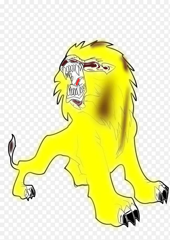 手绘的黄色的狮子