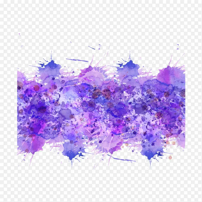 紫色水彩泼墨墨迹