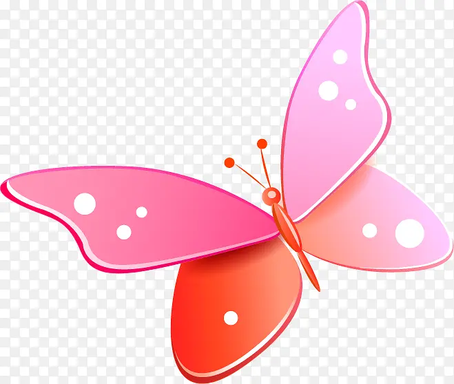 粉色卡通精美手绘蝴蝶