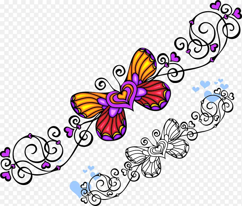 创意手绘合成蝴蝶造型效果