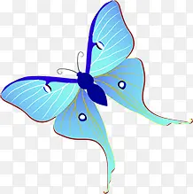 手绘创意蓝色的飞舞的蝴蝶