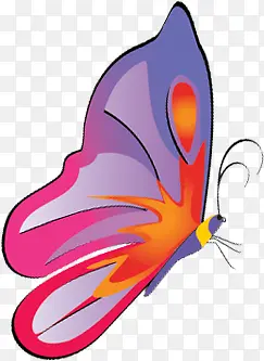 紫色唯美手绘蝴蝶卡通