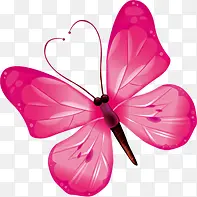 粉色手绘卡通蝴蝶
