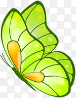 创意手绘扁平绿色的蝴蝶效果