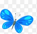 蓝色水彩手绘蝴蝶