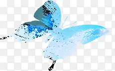 手绘蓝色梦幻水彩蝴蝶