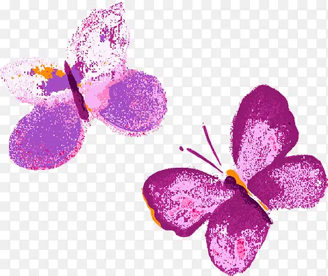 紫色手绘蝴蝶卡通