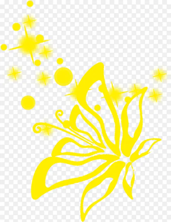 蝴蝶手绘黄色