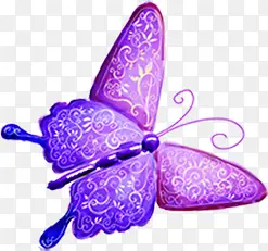 手绘粉紫色纹理蝴蝶