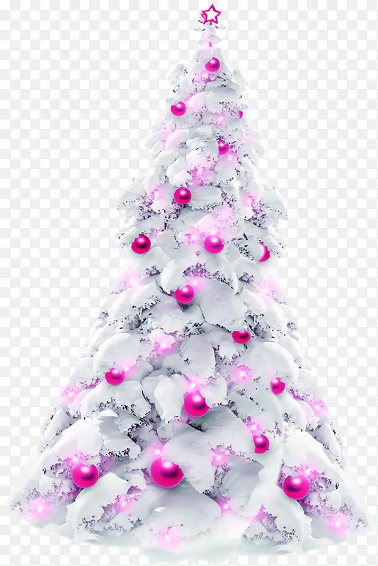 手绘粉色圣诞树装饰