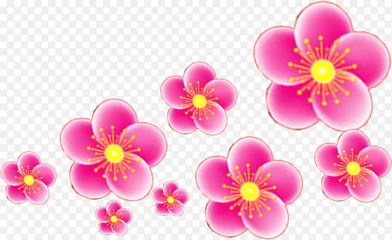 粉色手绘小花装饰