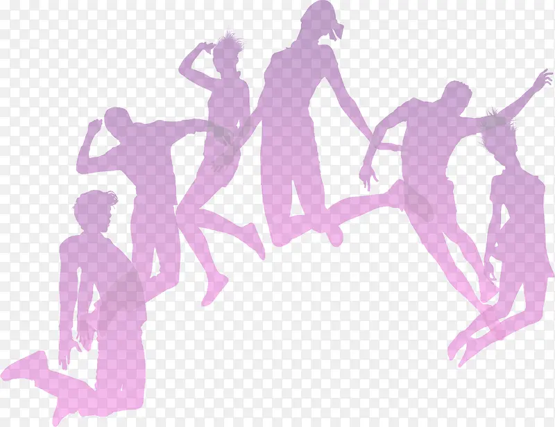 紫色欢乐人物跳跃
