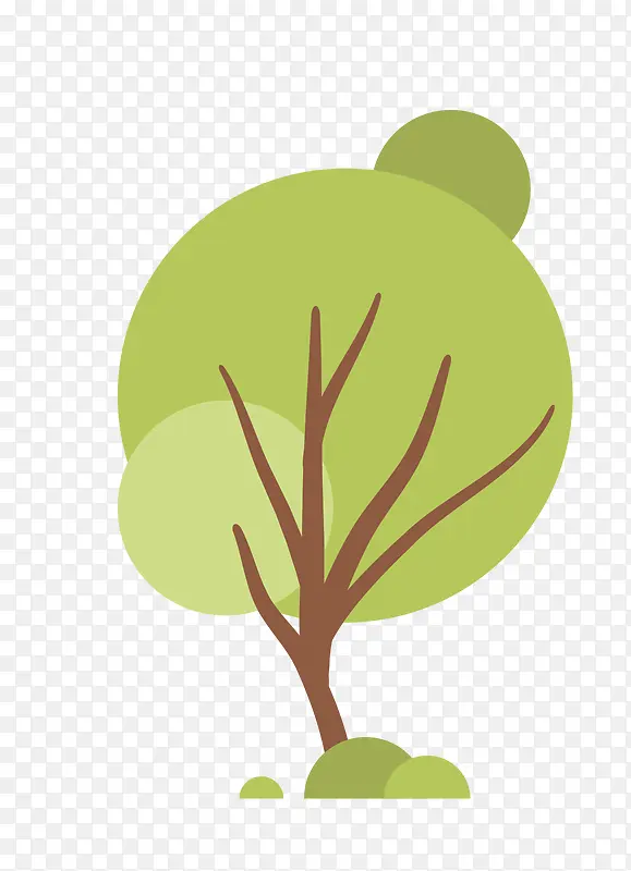 矢量卡通扁平化绿色环保树