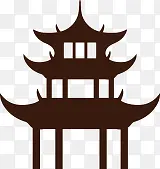 手绘楼亭