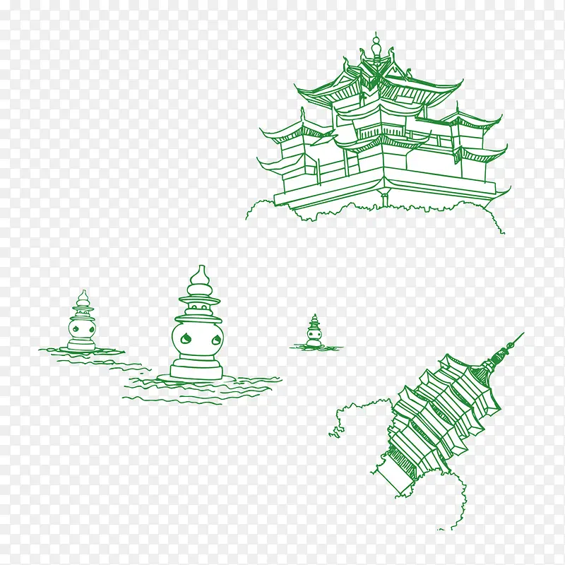 绿色亭子