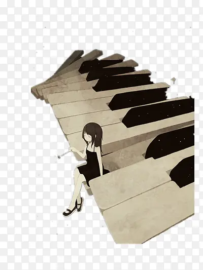 钢琴与女孩