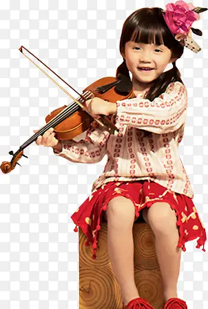 可爱小女孩拉小提琴