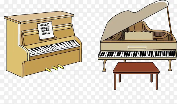 两台卡通钢琴