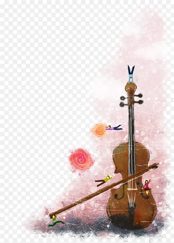 卡通手绘小提琴