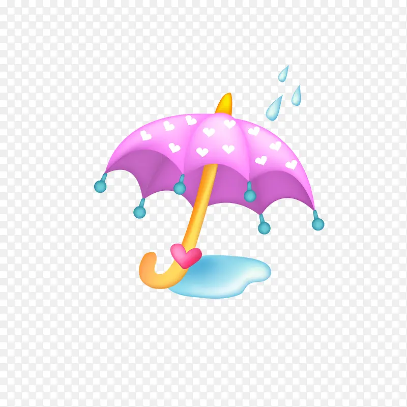水洒卡通雨伞图形