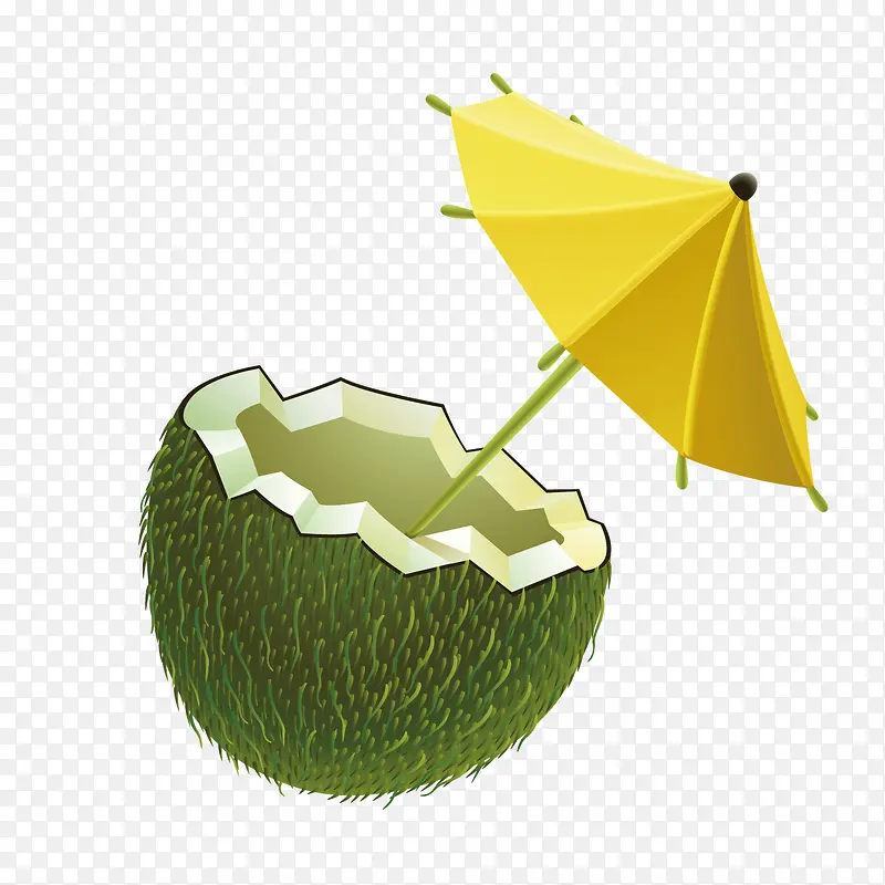 矢量椰子壳雨伞