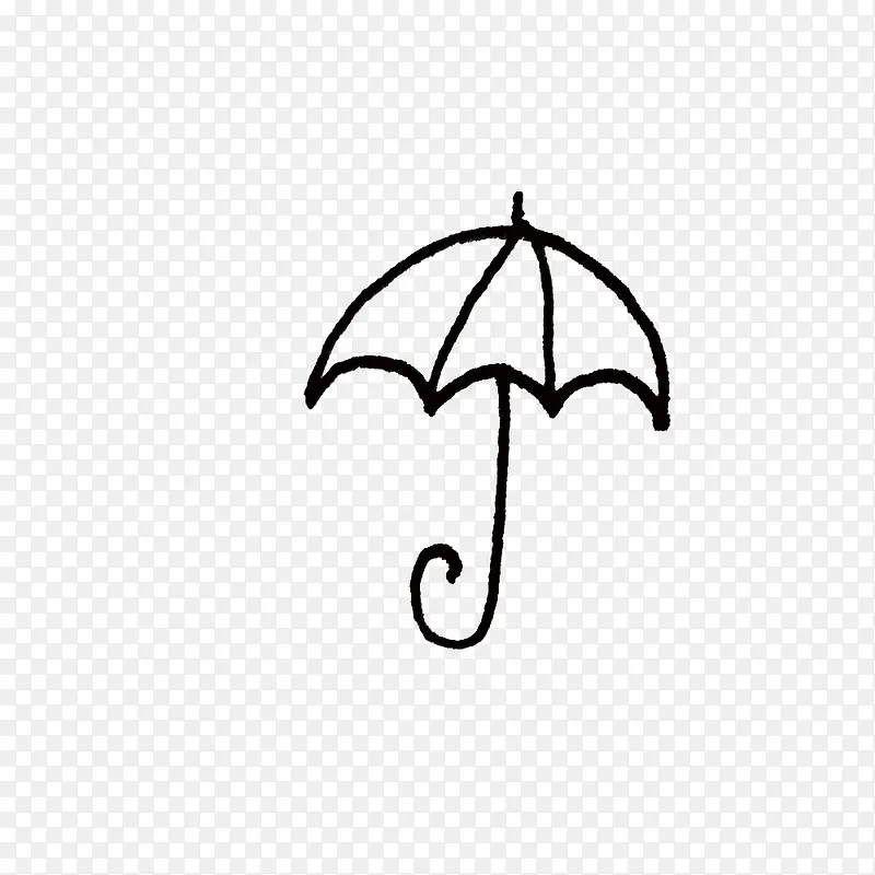 雨伞黑色线条雨伞装饰