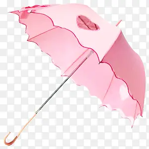 粉红女性爱心雨伞