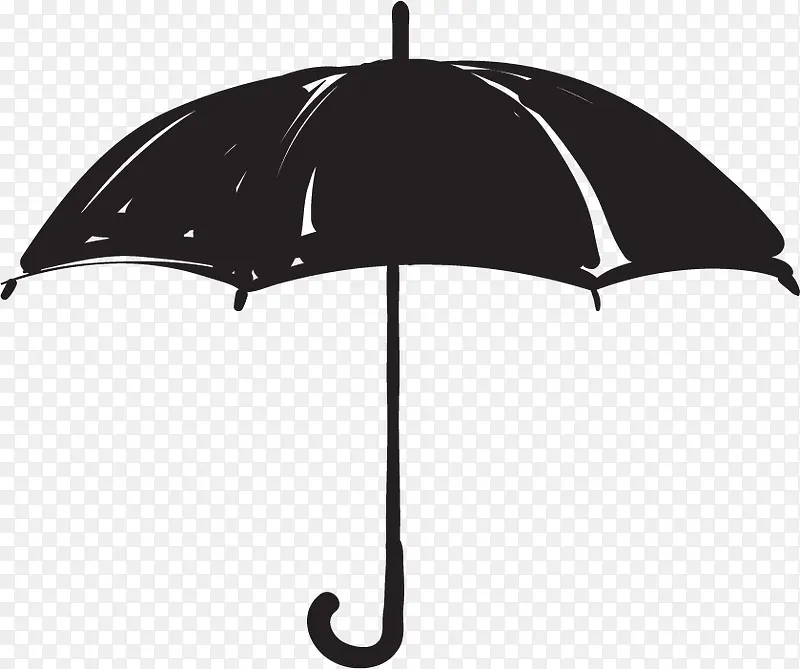 手绘黑色创意雨伞