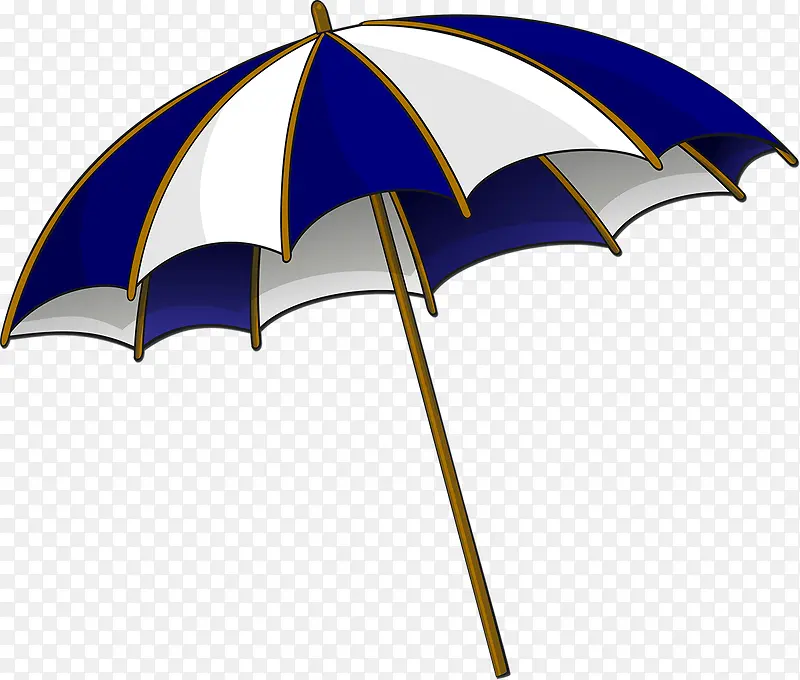 卡通蓝白相间雨伞