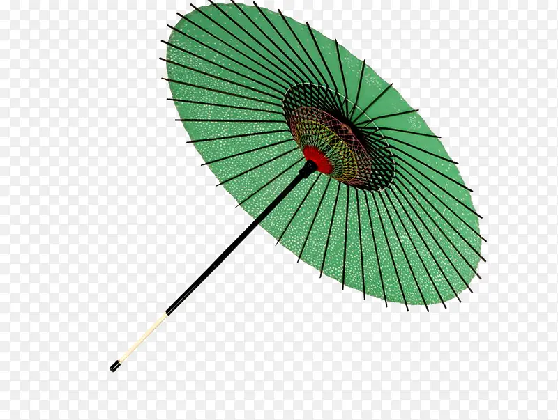 绿色油纸伞