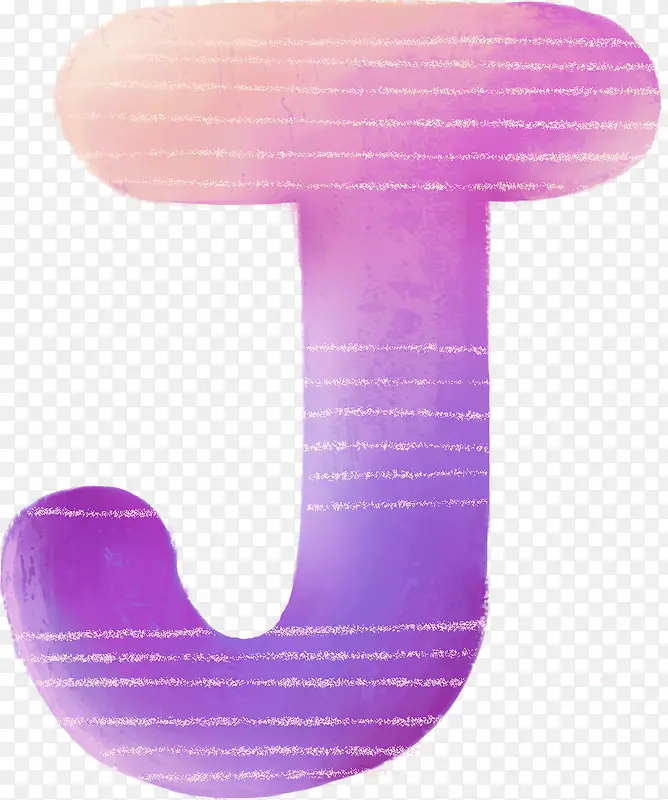 手绘粉紫色卡通字母
