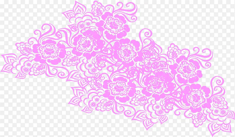 紫色唯美卡通花纹装饰