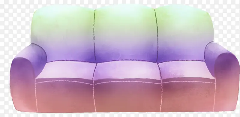 卡通手绘紫色沙发