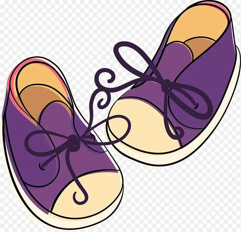 矢量紫色卡通鞋子