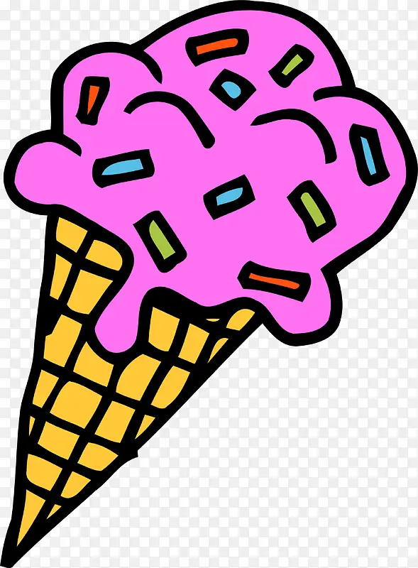 紫色卡通冰淇淋