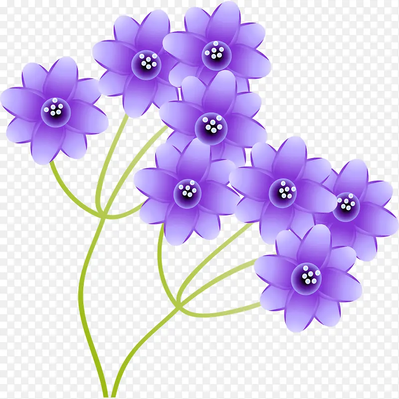 卡通紫色小花