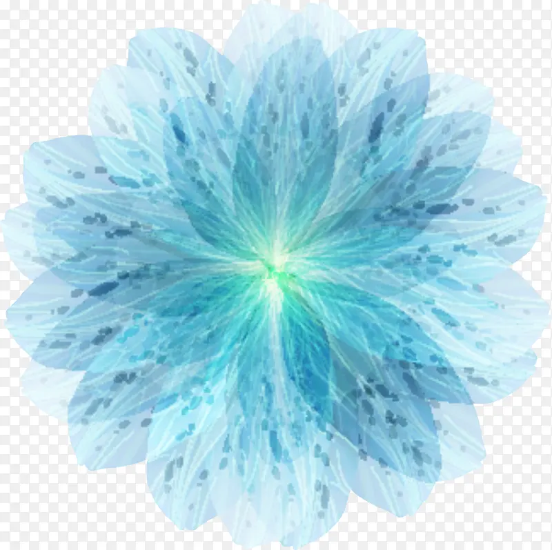 淡蓝色花型元素