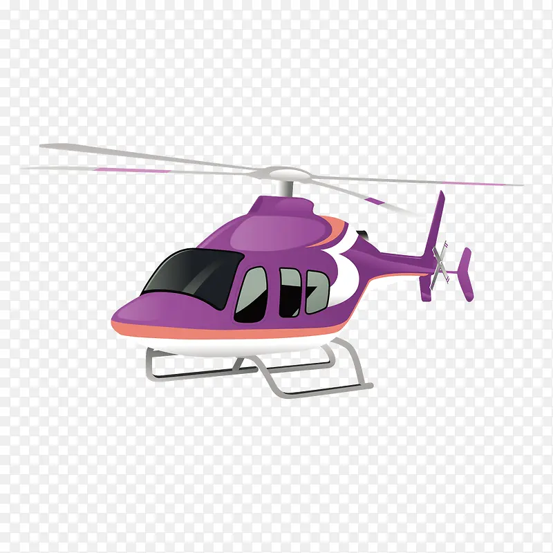 紫色质感卡通直升机