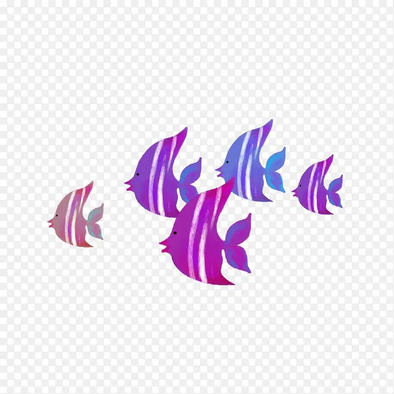 卡通紫色小鱼