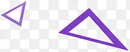 紫色卡通三角创意