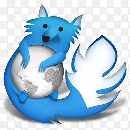 狐狸蓝色电脑桌面PNG图标